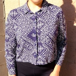 button down crop top